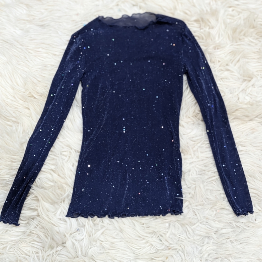 Mesh sparkly long sleeved shirt